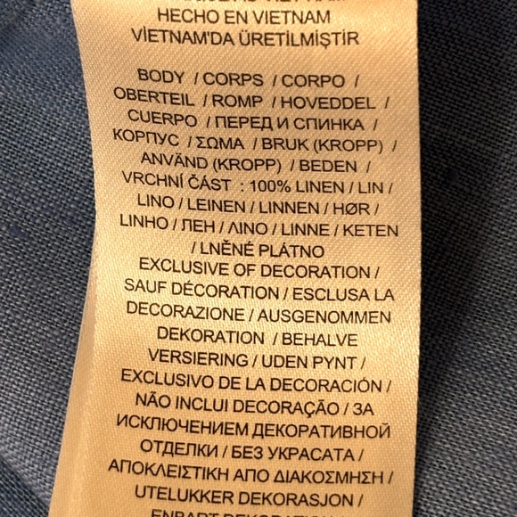 LAUREN RALPH LAUREN Relaxed Fit Belted Linen Shirt Copen Blue XS - Picture 13 of 13